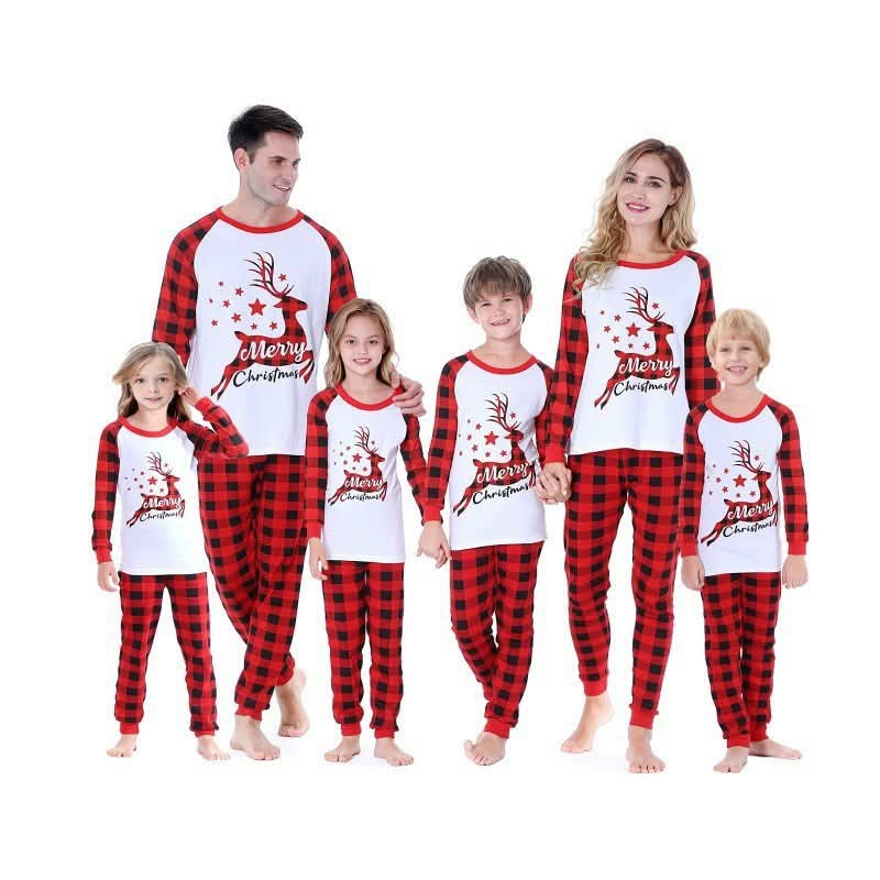 Merry Christmas Buffalo Plaid Deer Jammies