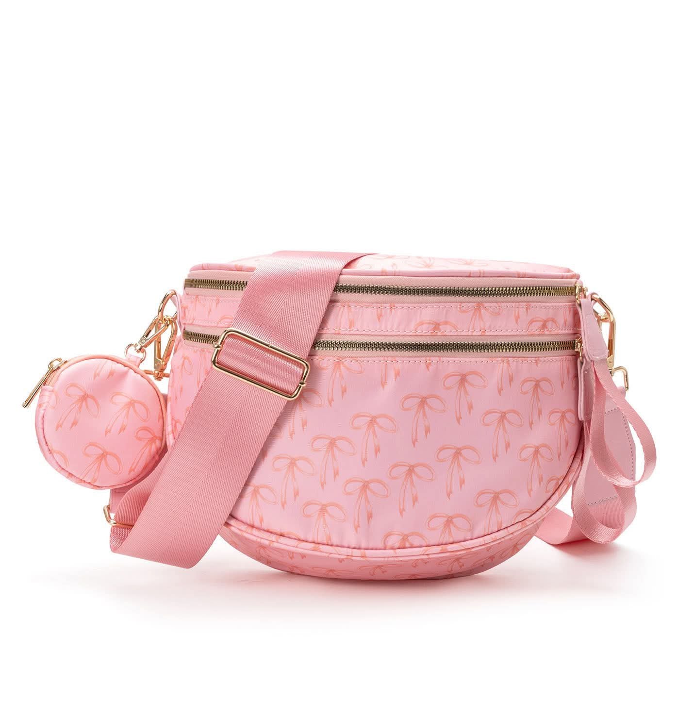 Pink Bow Pink XL Crossbody Bag + Coin Purse