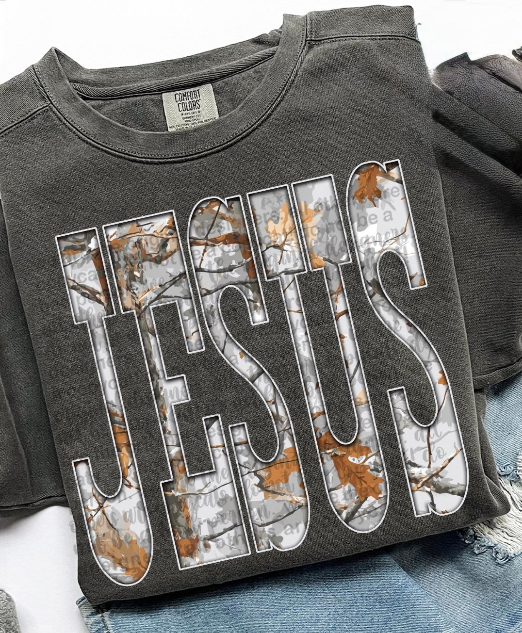 White Camo Jesus Comfort Colors TShirt