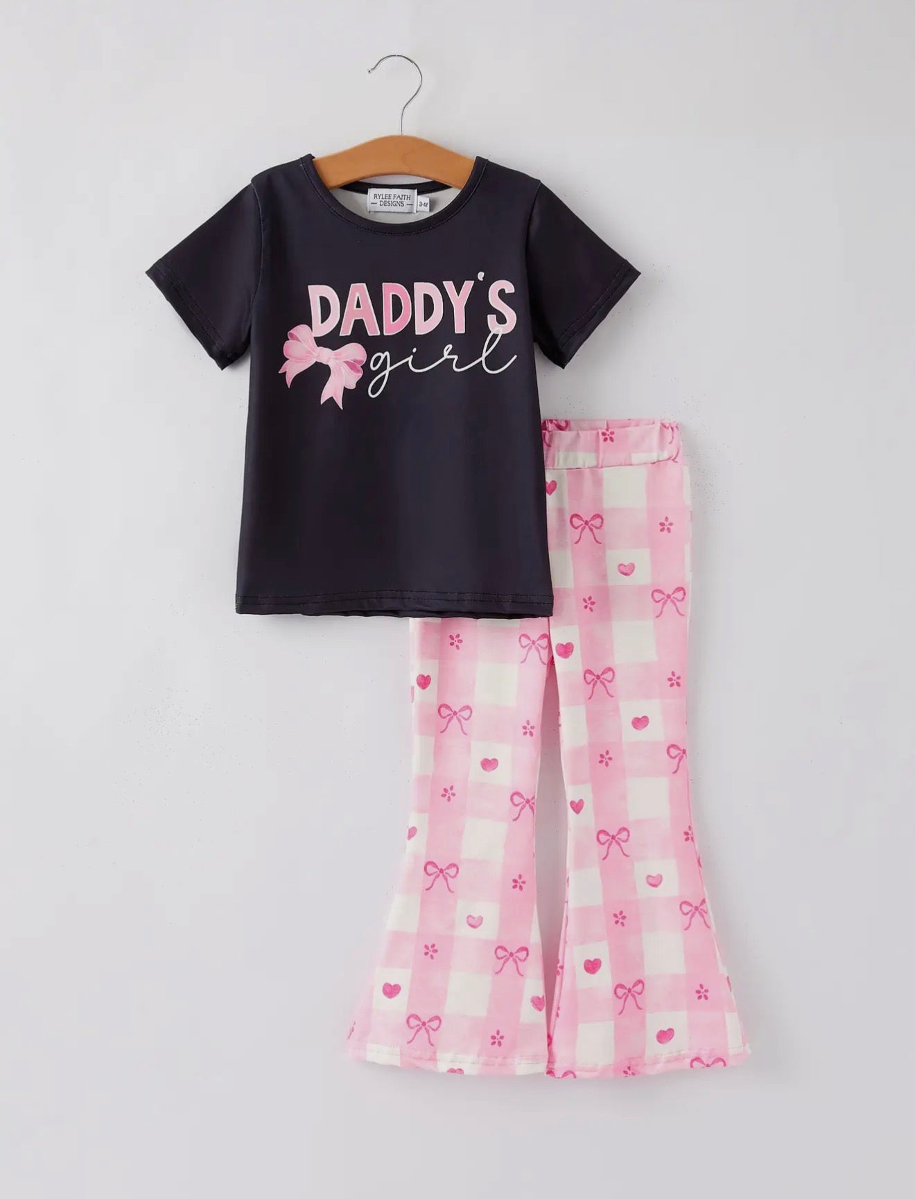 *SALE* Daddy’s Girl Top W/ Pink Plaid Bells