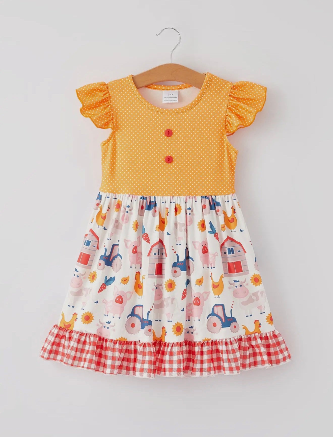 Orange Polka Dot Farm Dress