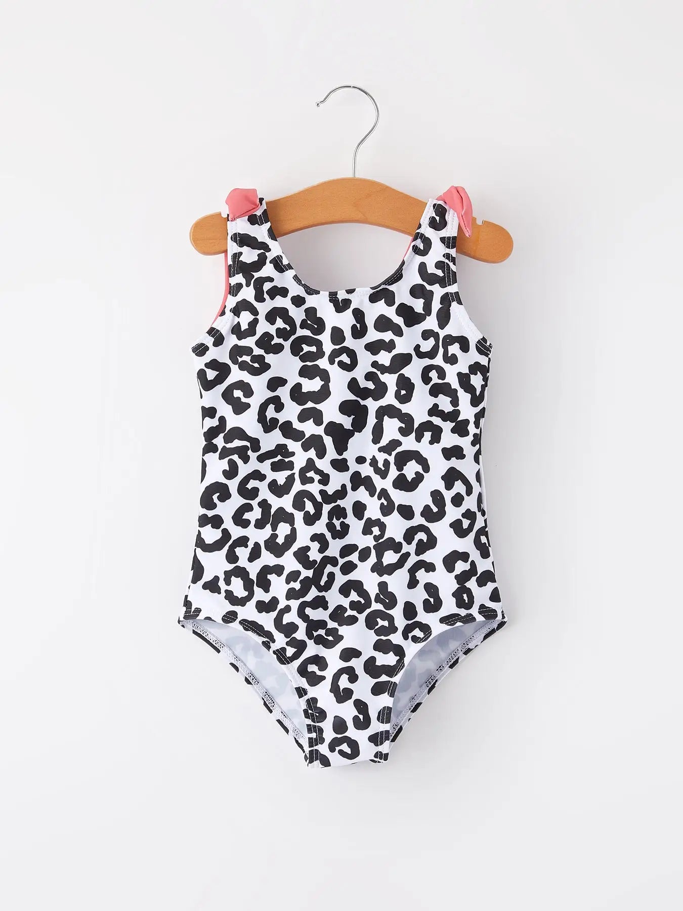 Leopard W/ Pink Shoulder Bow 1PC Swim