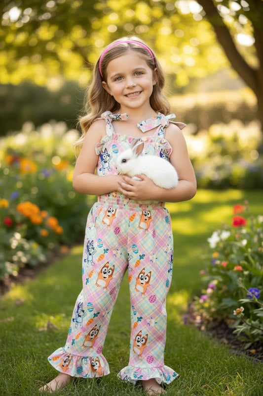 Plaid Puppy Easter Jumpsuit