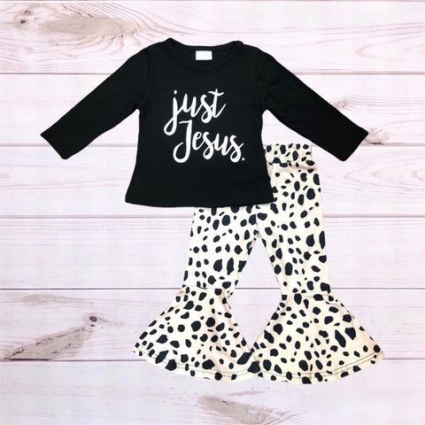 Just Jesus Black Top W/ Spotted Bells