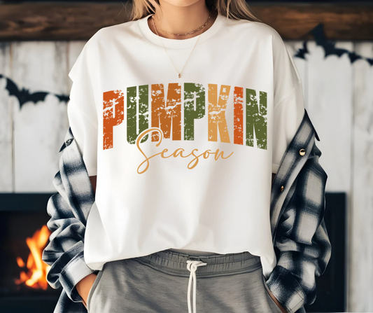 Pumpkin Season Distressed TShirt