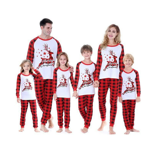 Merry Christmas Buffalo Plaid Deer Jammies