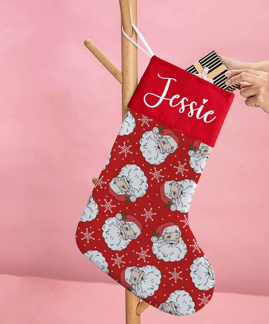 Santa Snow Red Stocking