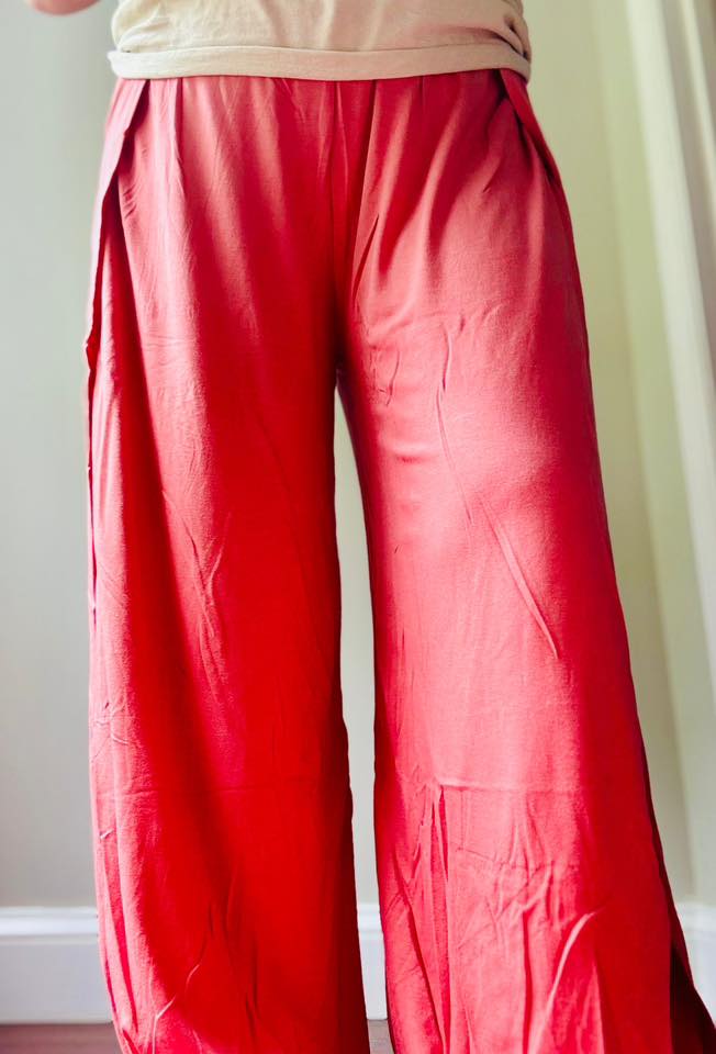 *SALE* Slit Side Dessert Rose Stretchy Pants