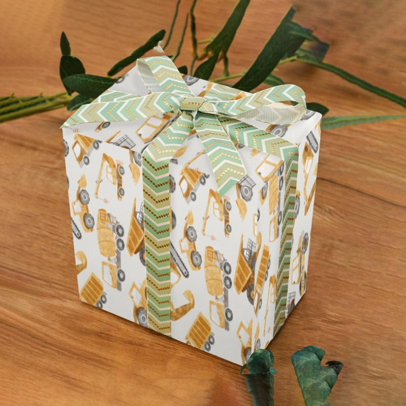 Construction Trucks Premium Wrapping Paper