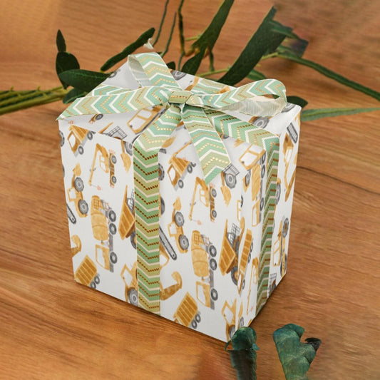 Construction Trucks Premium Wrapping Paper