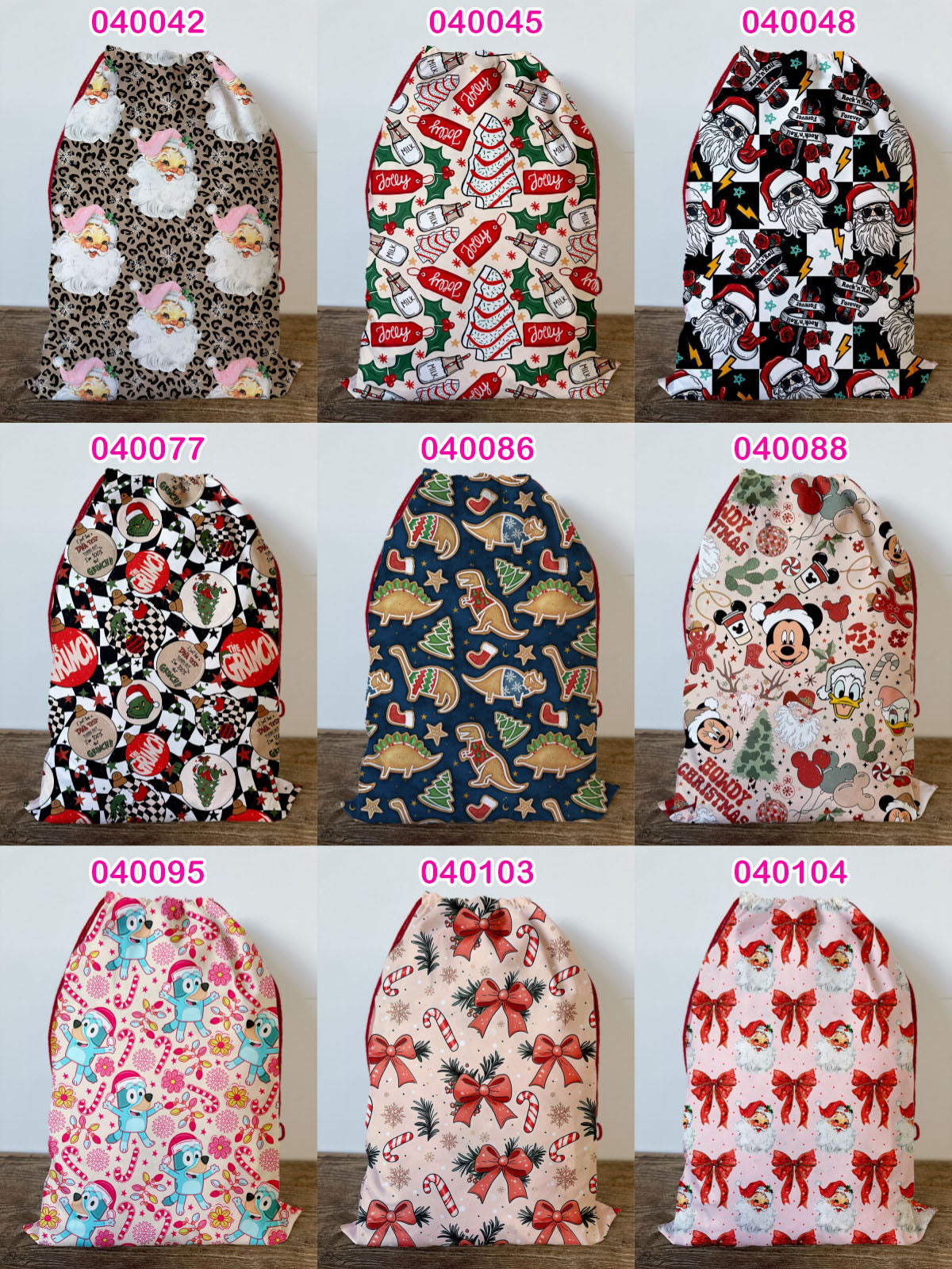 Custom Print Christmas Santa Sack