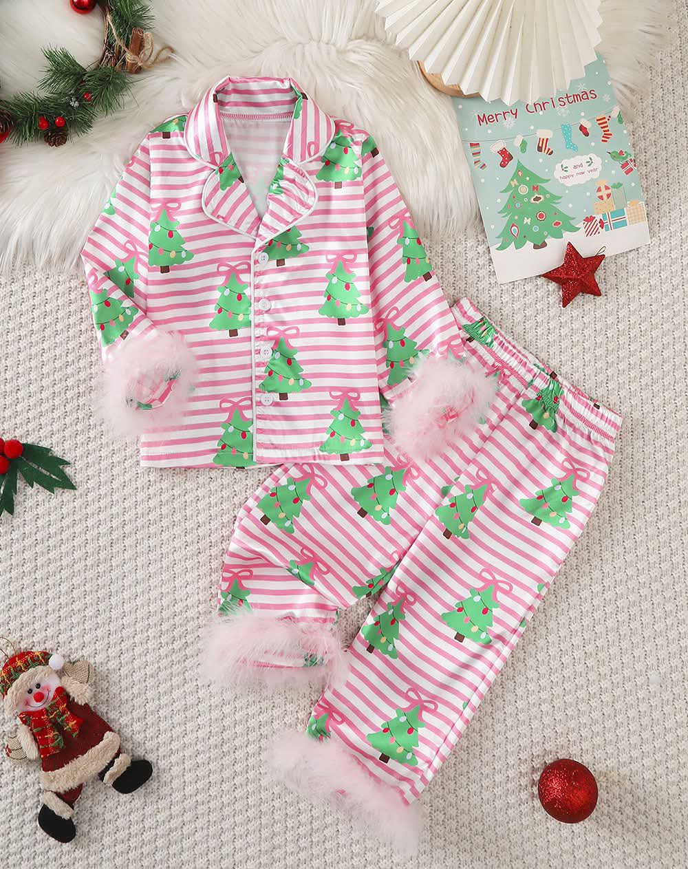 Kids Fur Christmas Pajamas
