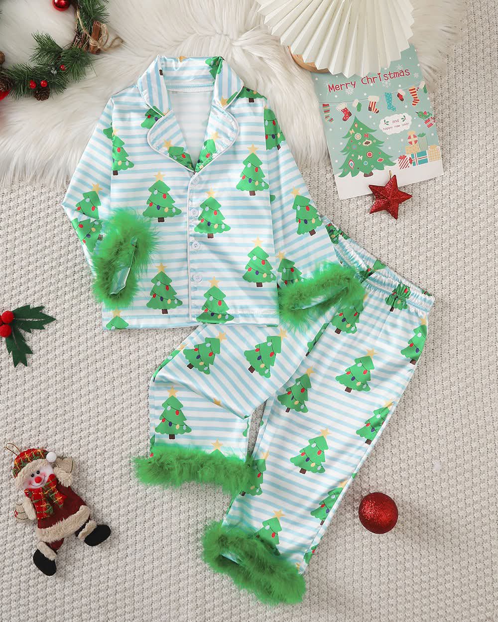 Kids Fur Christmas Pajamas