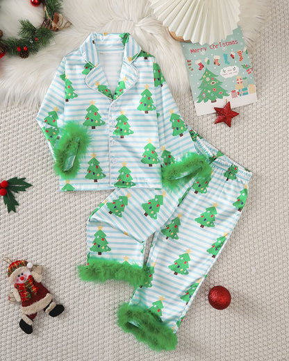 Kids Fur Christmas Pajamas