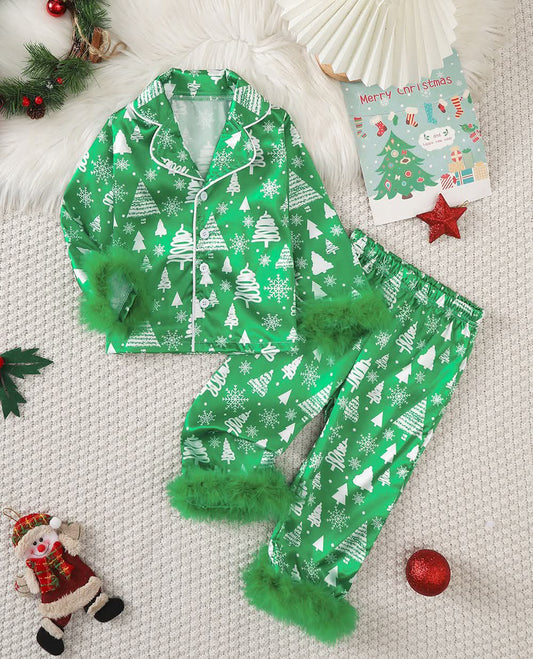 Kids Fur Christmas Pajamas