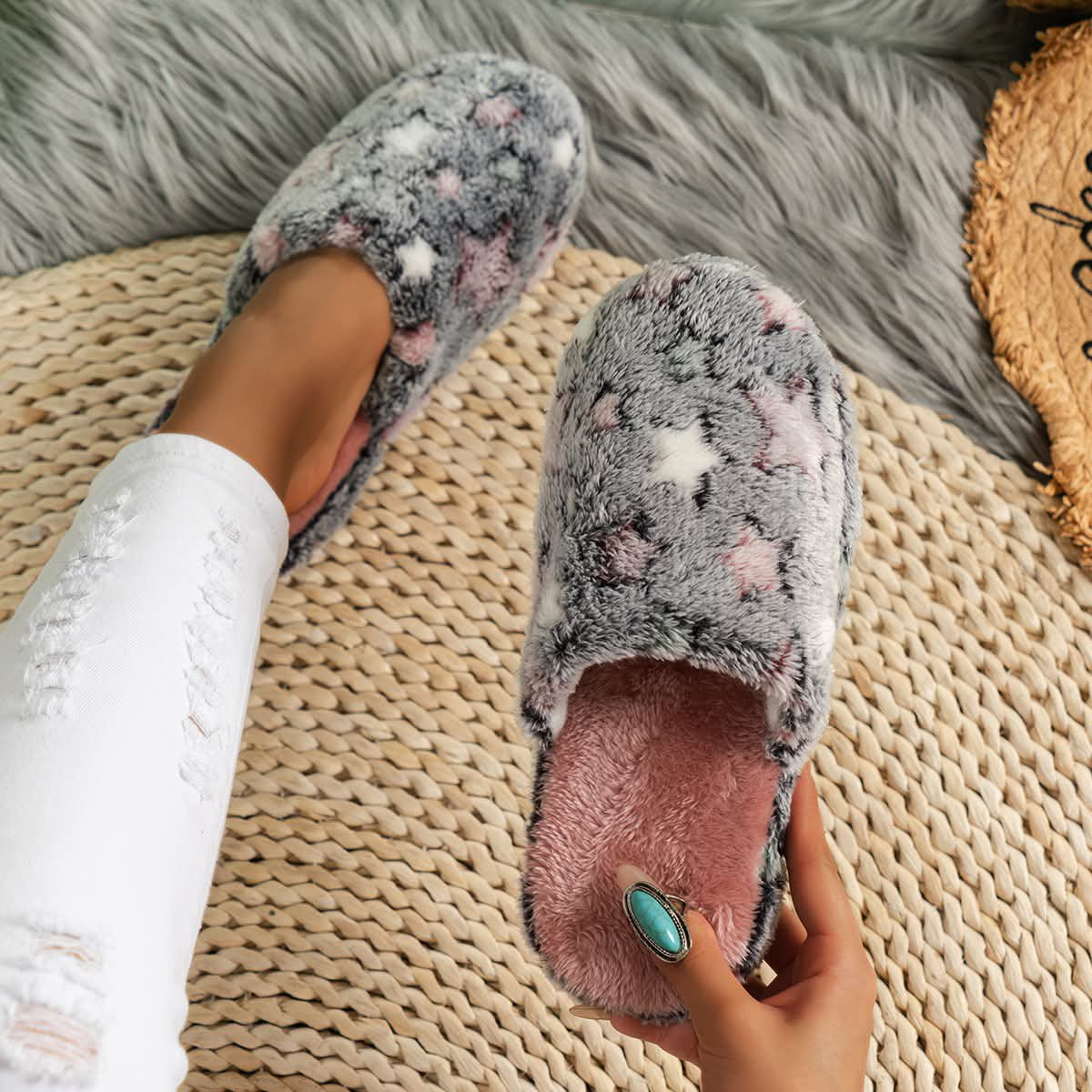 Hearts + Stars Cozy Slippies
