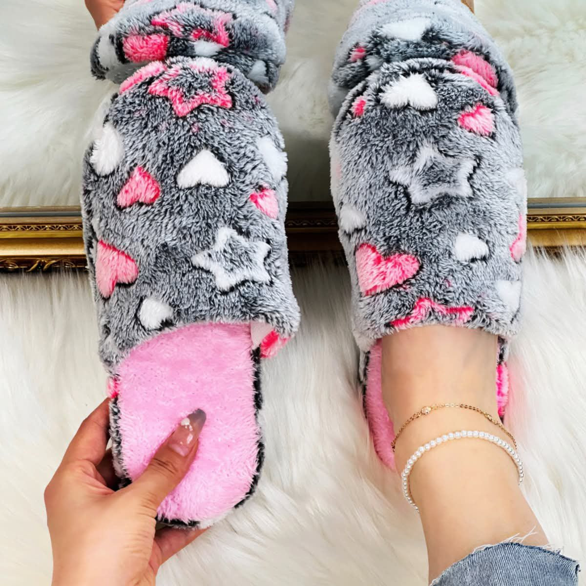 Hearts + Stars Cozy Slippies