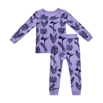 Leaf Outline Purple Bamboo Zippie & 2PC Set