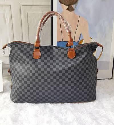 PU Leather Checkered Weekender Bag