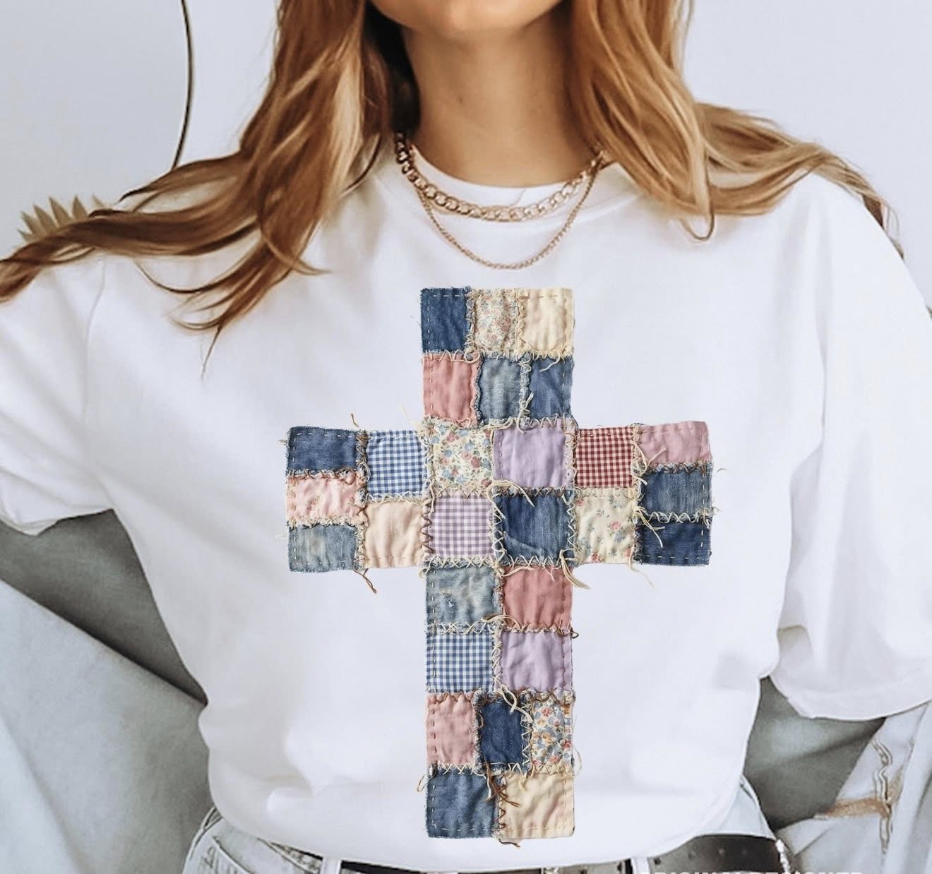 Quilted Cross Tee - 3 Color Options