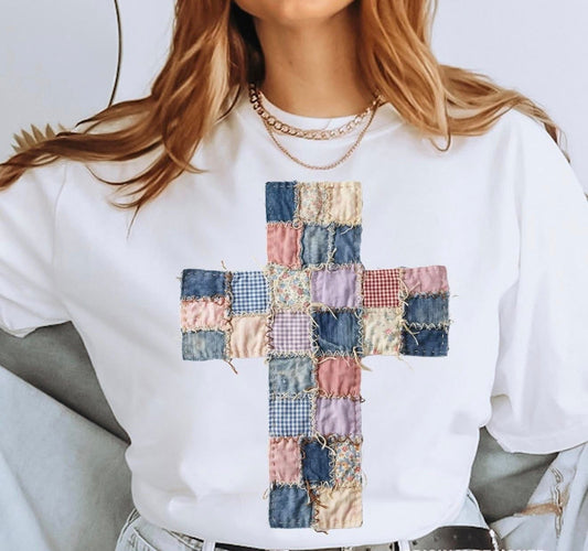 Quilted Cross Tee - 3 Color Options
