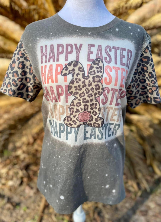 Happy Easter Leopard Bunny + Arms TeeShirt