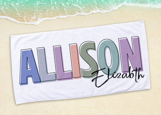 Custom Name XL Beach Towel