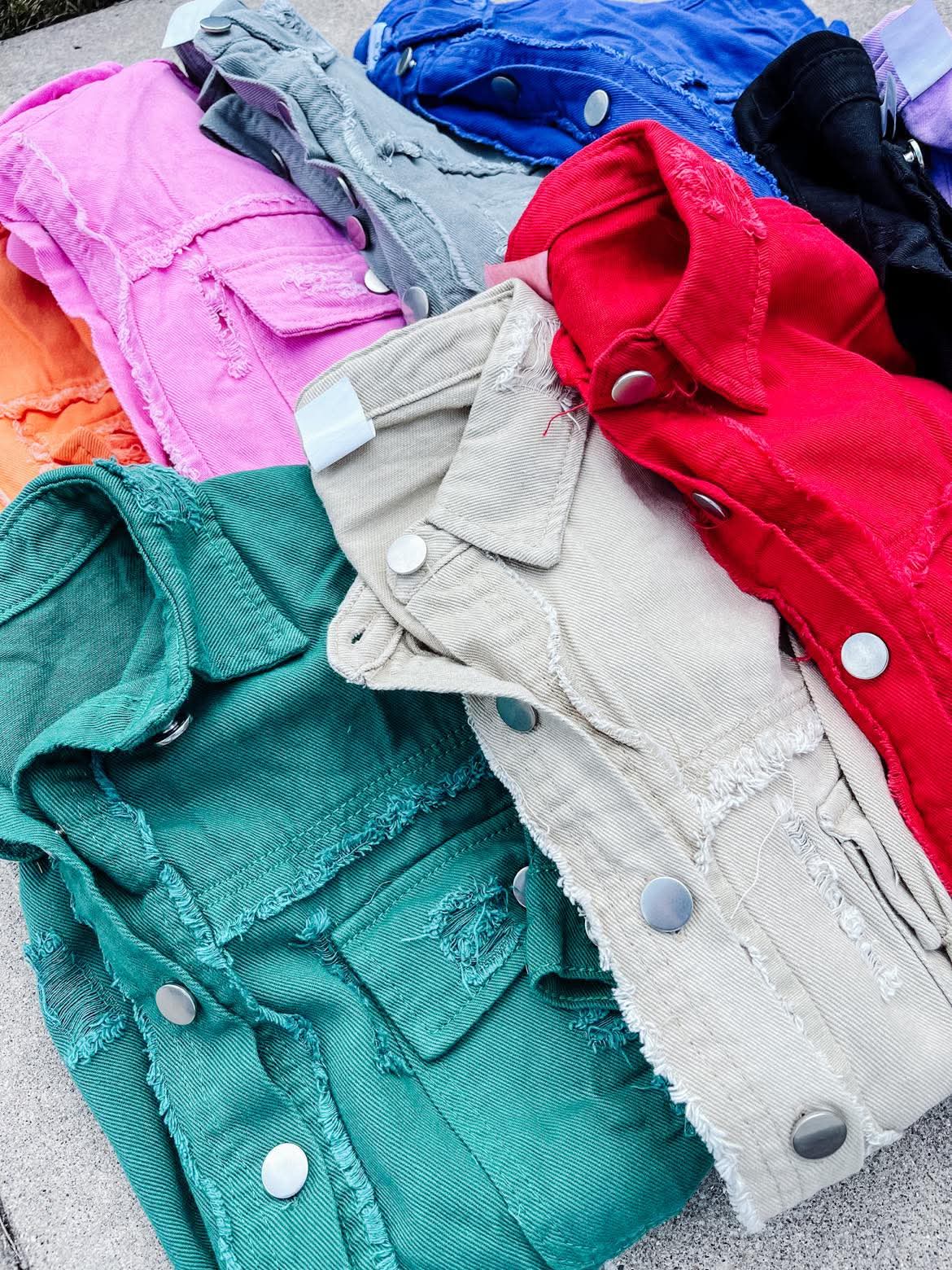 Distressed Denim Jean Jacket