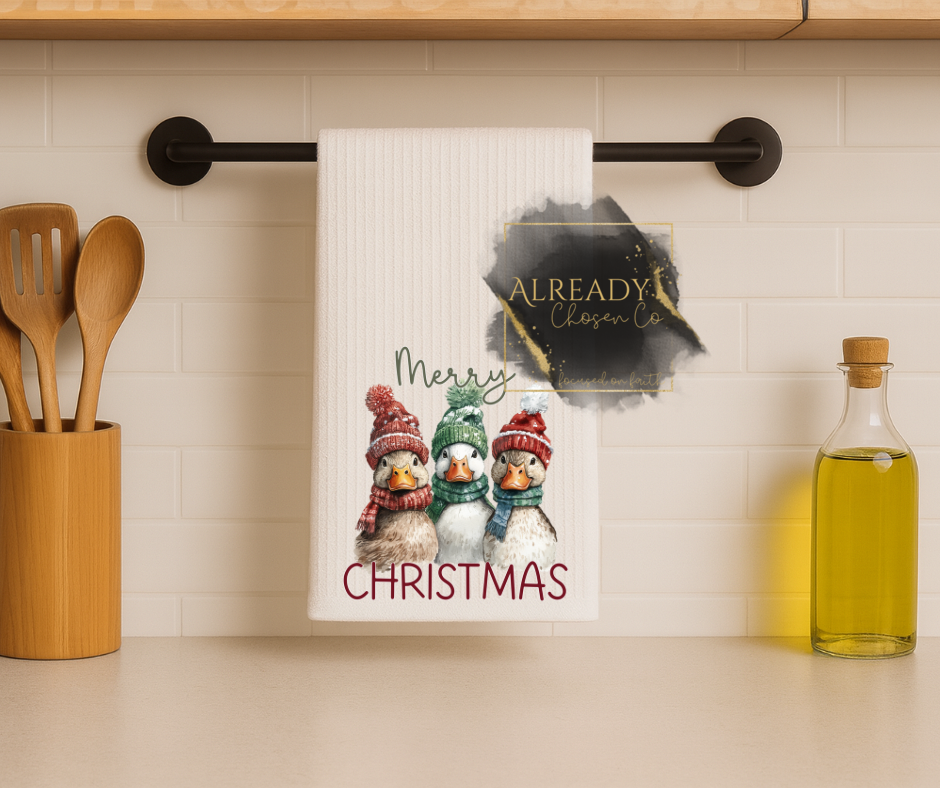Tea Towel - 3 Ducks Christmas