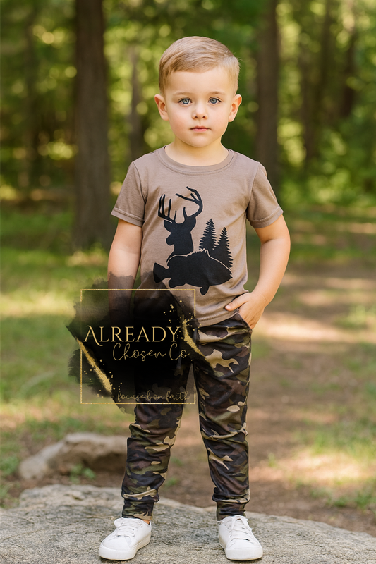 Fishing & Hunting Top W/ Camo Pants