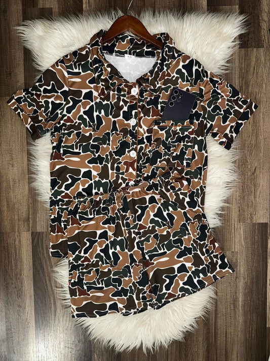 Adult Duck Camo Shorts Lounge Set