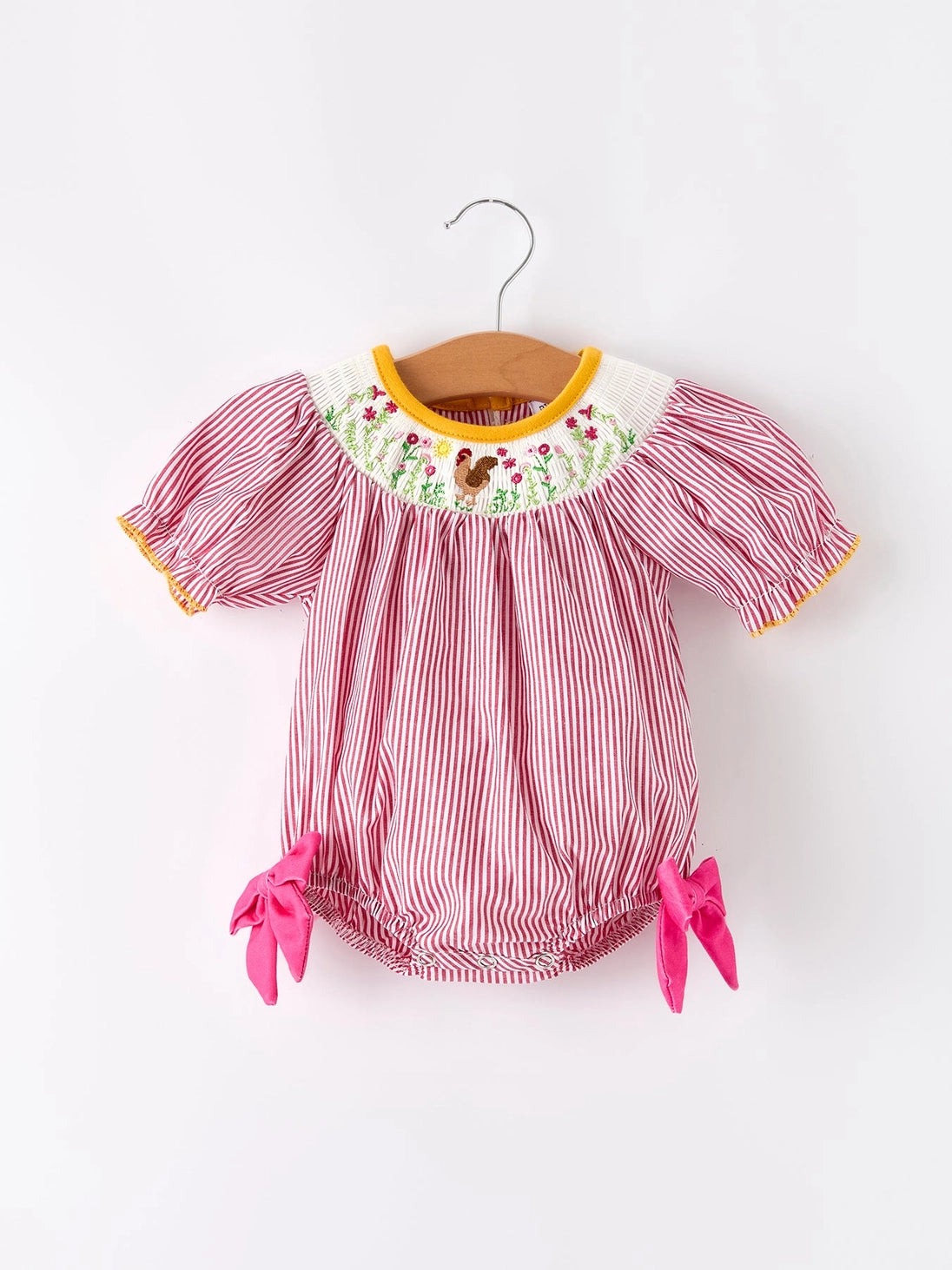 Autumn Vibes Rooster Smock Embroidered Bubble