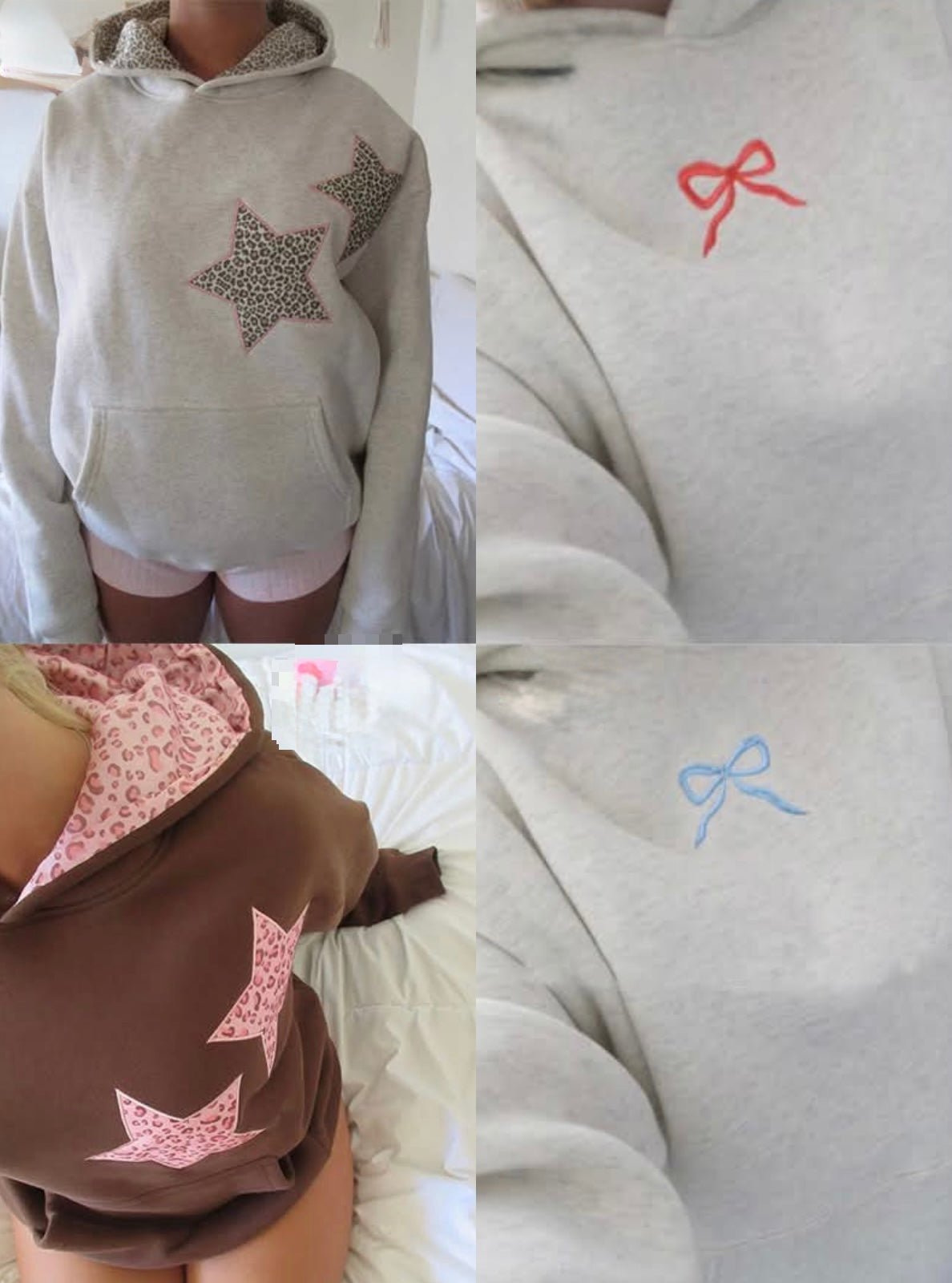 Embroidered Star & Ribbon Hoodie