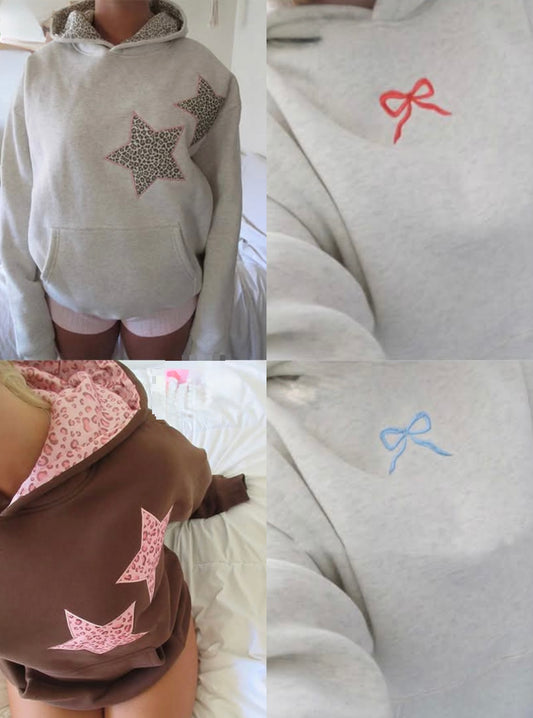 Embroidered Star & Ribbon Hoodie