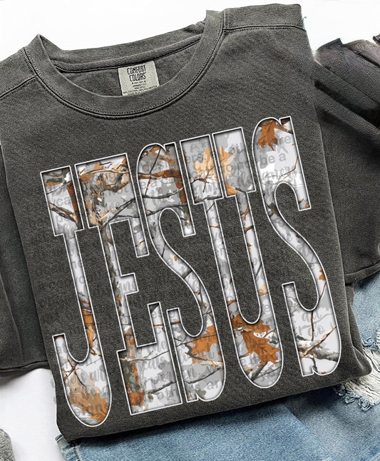 White Camo Jesus Comfort Colors TShirt
