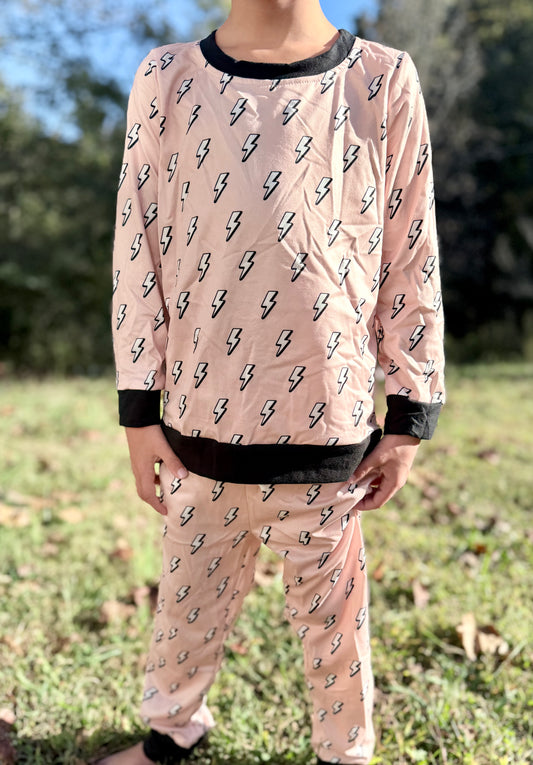Lightning Bolt Cream Top W/ Pants