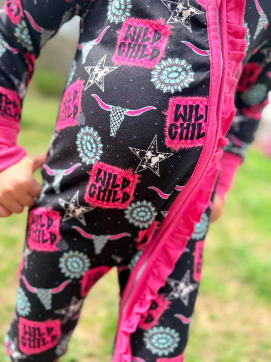 Wild Child Black Pink Western Zippie