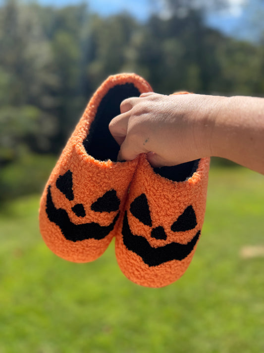 Orange Pumpkin Slippers