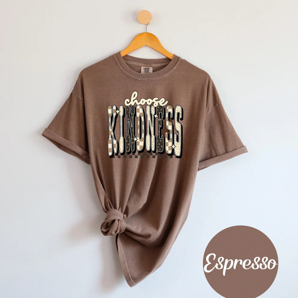 Espresso Choose Kindness Neutral Tones Comfort Colors TShirt