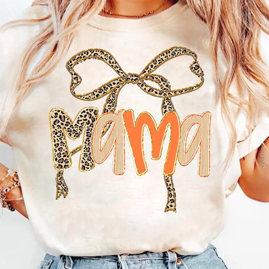 Nana (OR OTHER NAME) Leopard Bow TShirt