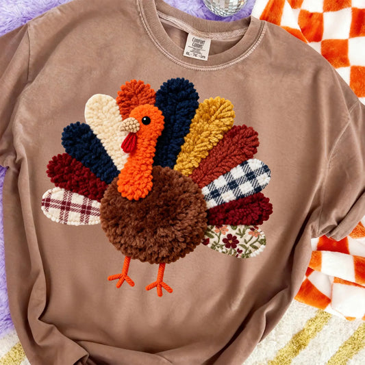 Faux Yarn Turkey Comfort Colors TShirt